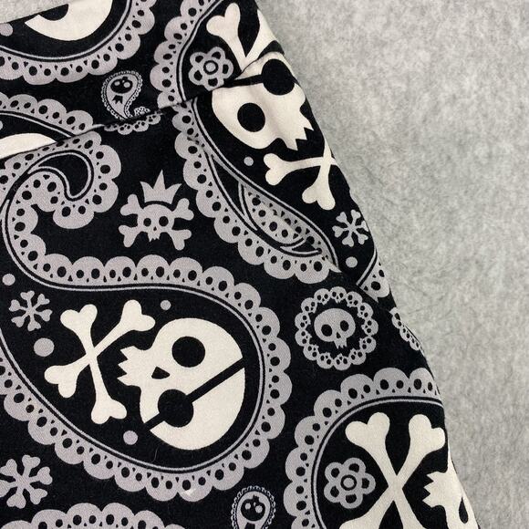 Loudmouth Golf Skort Womens 10 Black White Paisley Skull All Over Print Pockets - Picture 3 of 10